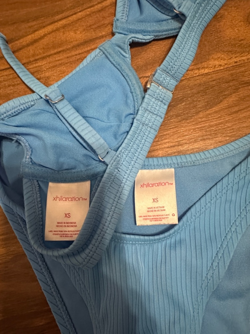 Xhilaration Light Blue Ribbed Underwire Bikini Set - Picture 3 of 3